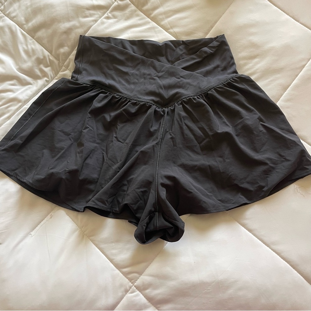 Aerie Charcoal crossover shorts